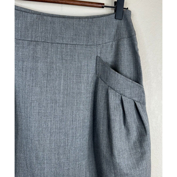 Lafayette 148 Women's Pleated Pockets Skirt A-Line Side Zipper Gray Size 4 - Picture 3 of 12